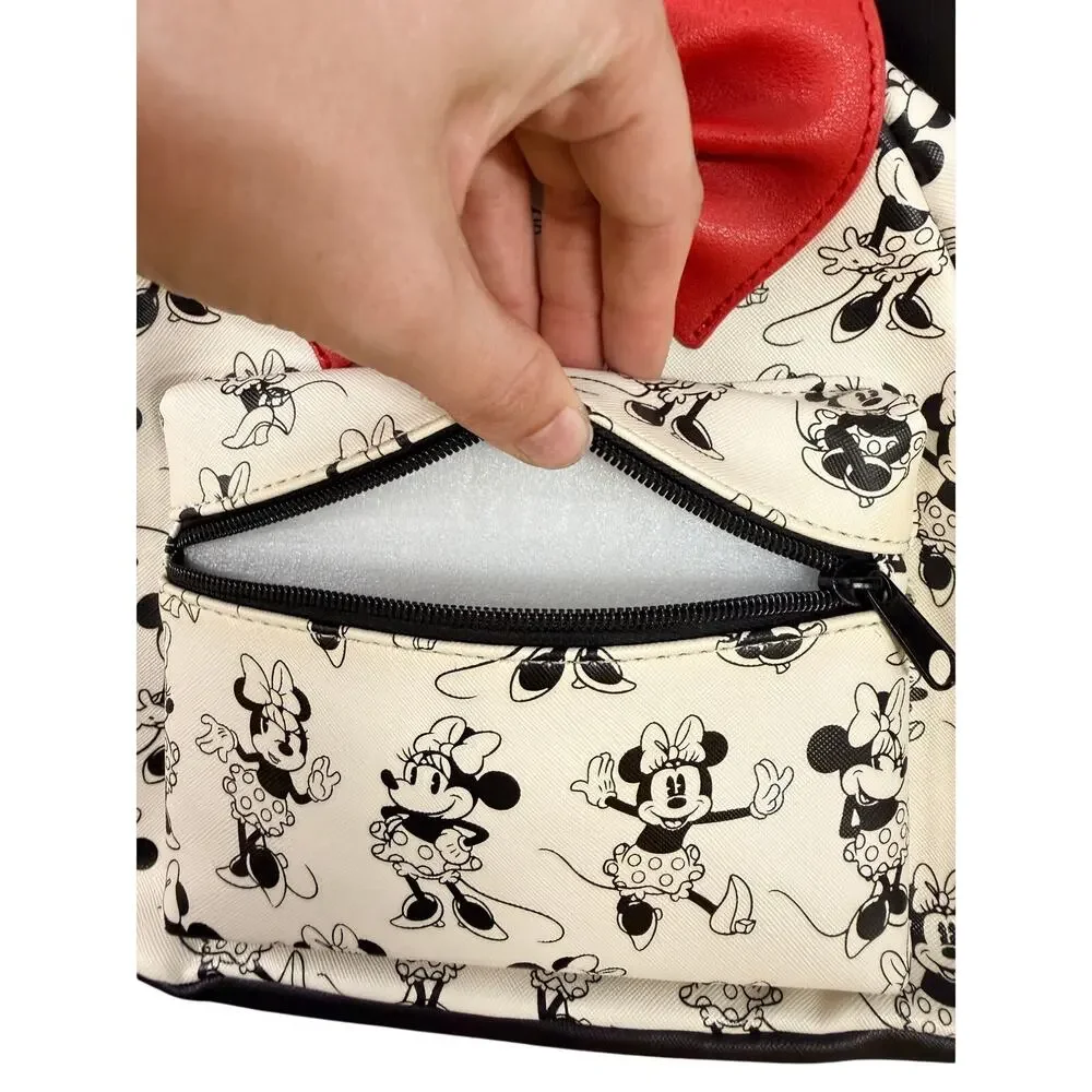 Disney Minnie Mouse Mini Backpack Red Bow Black White Ears NWOT Style